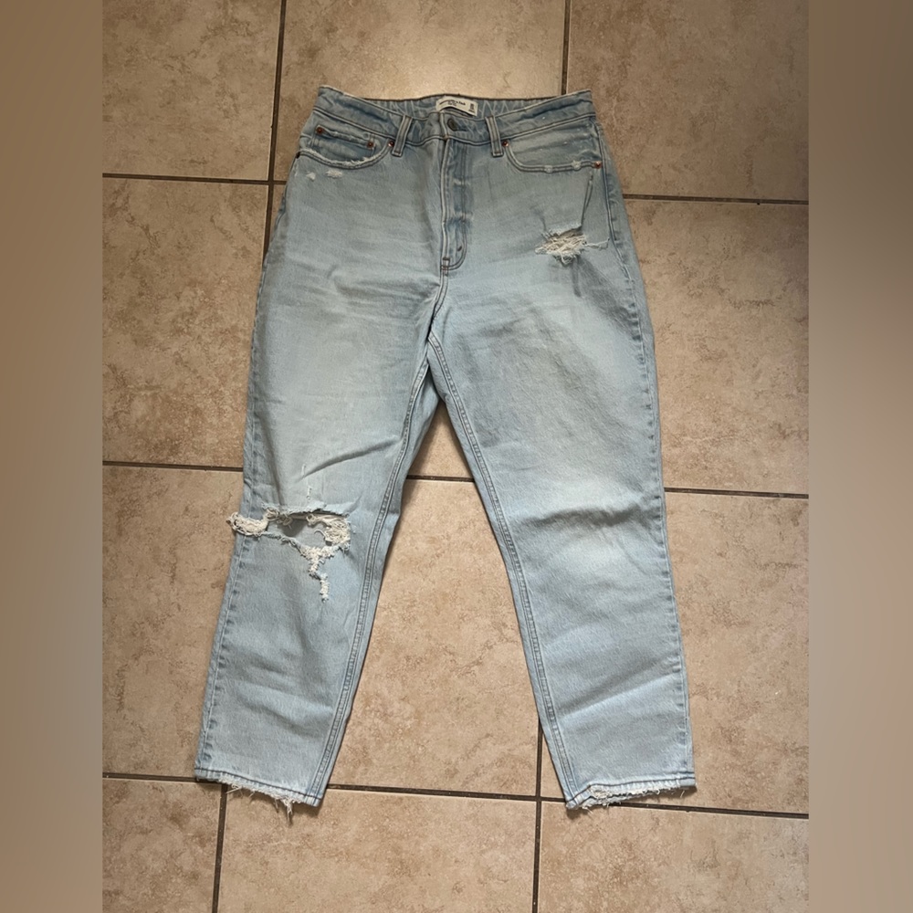 Abercrombie curve love high rise mom Jean.
